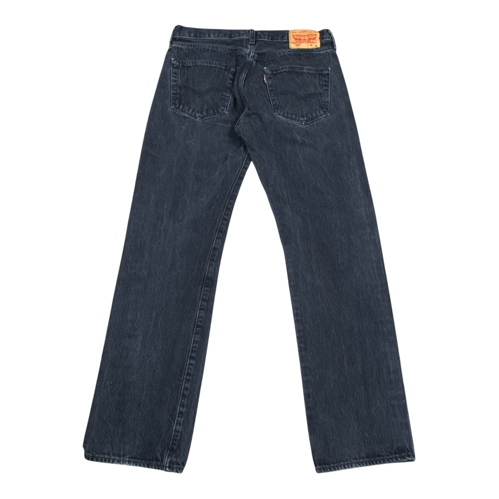 Levi's 501 Button Fly Straight Leg Black Denim Jeans Men's 33x32 (Fits 33x30)